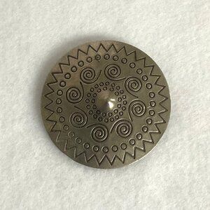 VTG Jorgen Jensen Denmark Modernist Scandinavian 2" Pewter Round Shield Brooch